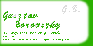 gusztav borovszky business card