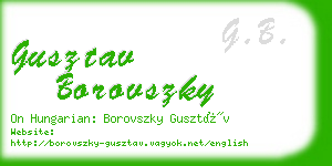 gusztav borovszky business card